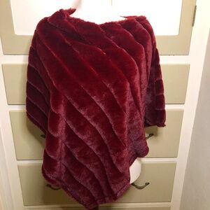 Maroon Velvet Poncho